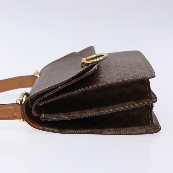 CELINE Macadam Canvas Hand Bag Pvc Leather Brown Gold - Picture 5 of 13